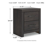 Hollivern Dark Gray Queen Panel Bed, Dresser, Mirror and Nightstand - PCB2108B25