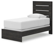Hollivern Dark Gray Twin Panel Bed, Dresser and Mirror - PCB2108B13
