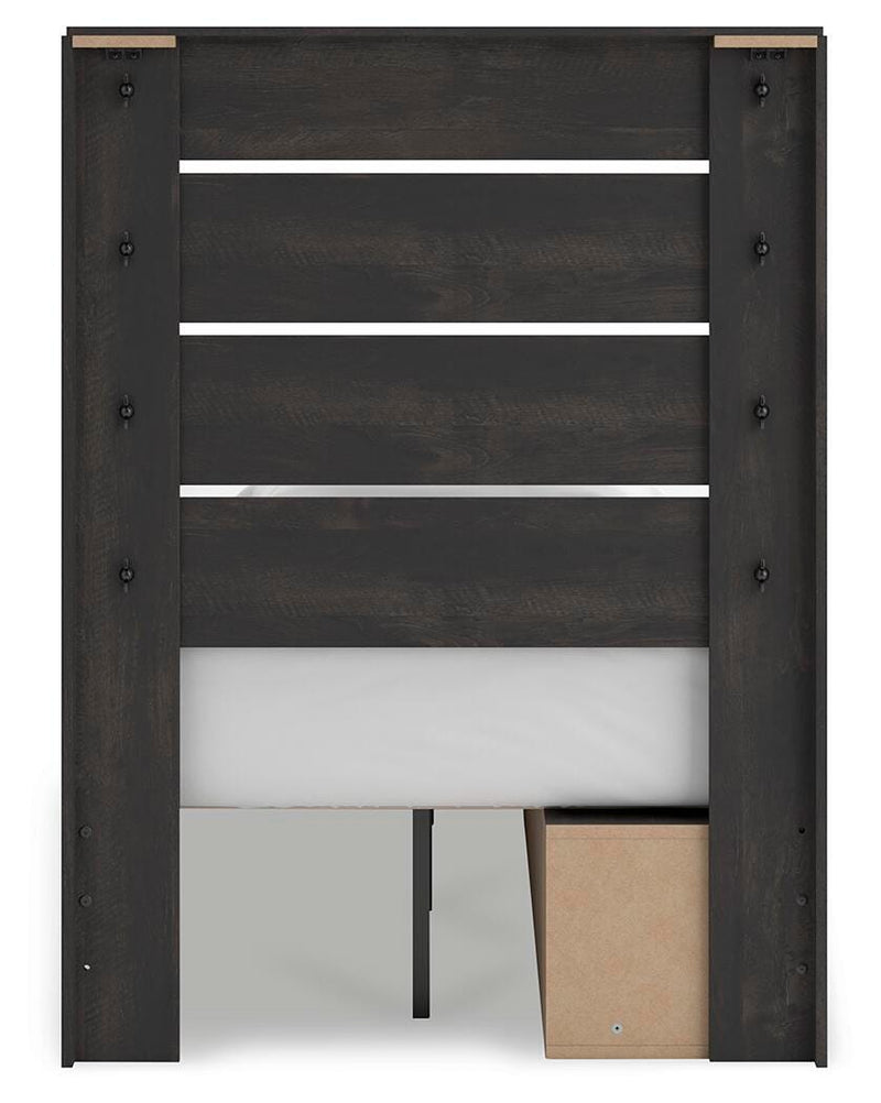 Hollivern Dark Gray Twin Panel Storage Bed - PCB2108B17