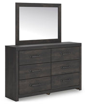 Hollivern Full Panel Bed, Dresser, Mirror and Nightstand in Dark Gray - PKG021601