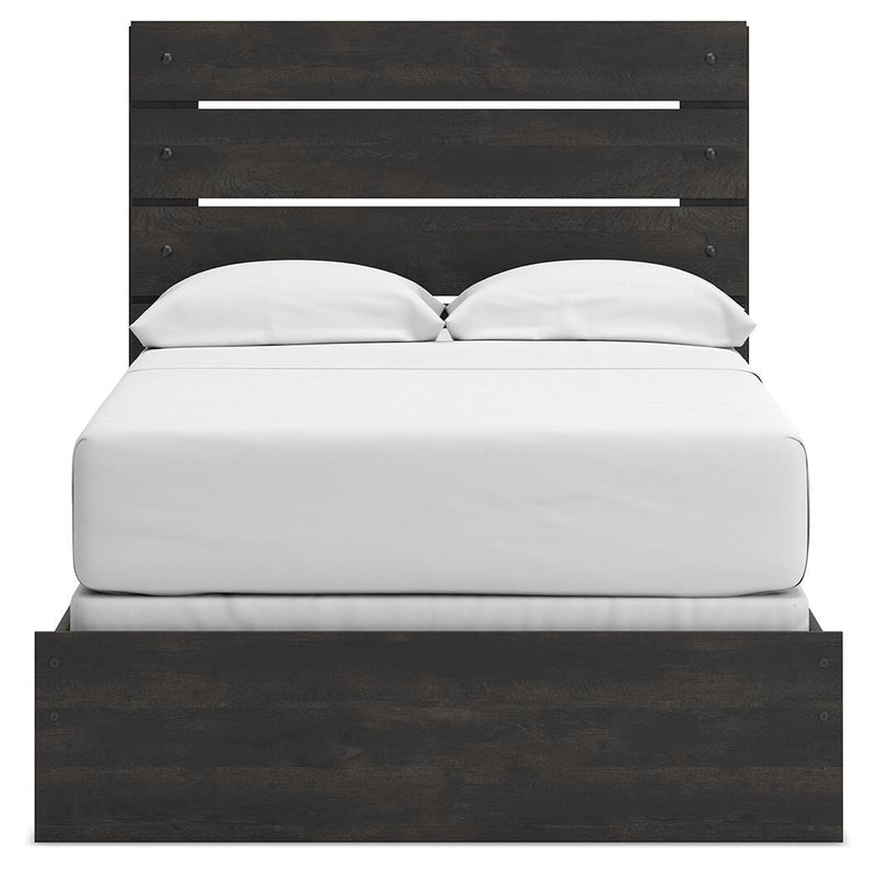 Hollivern Full Panel Bed, Dresser, Mirror and Nightstand in Dark Gray - PKG021601