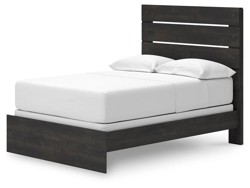 Hollivern Full Panel Bed, Dresser, Mirror, Chest and 2 Nightstands in Dark Gray - PKG021600
