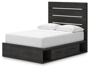 Hollivern Full Panel Bed with Storage, Dresser, Mirror and Chest in Dark Gray - PKG021650