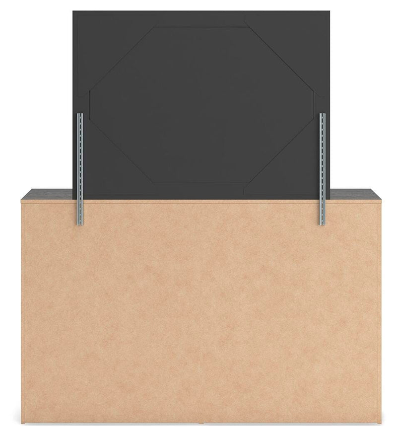 Hollivern Full Panel Bed with Storage, Dresser, Mirror and Chest in Dark Gray - PKG021650
