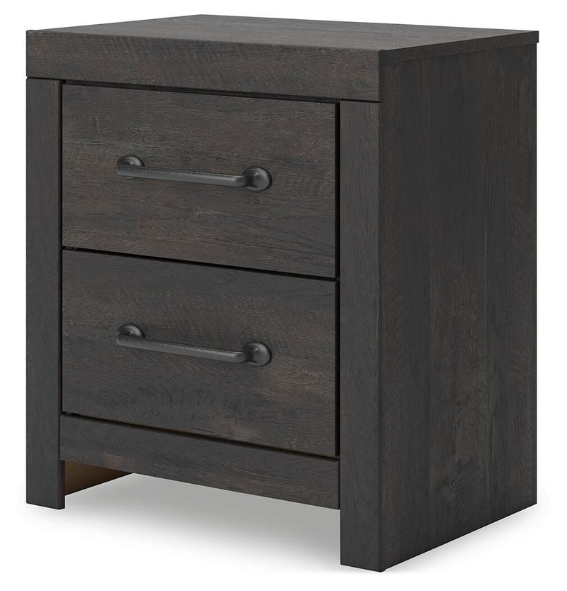 Hollivern Full Panel Bed with Storage, Dresser, Mirror and Nightstand in Dark Gray - PKG021649