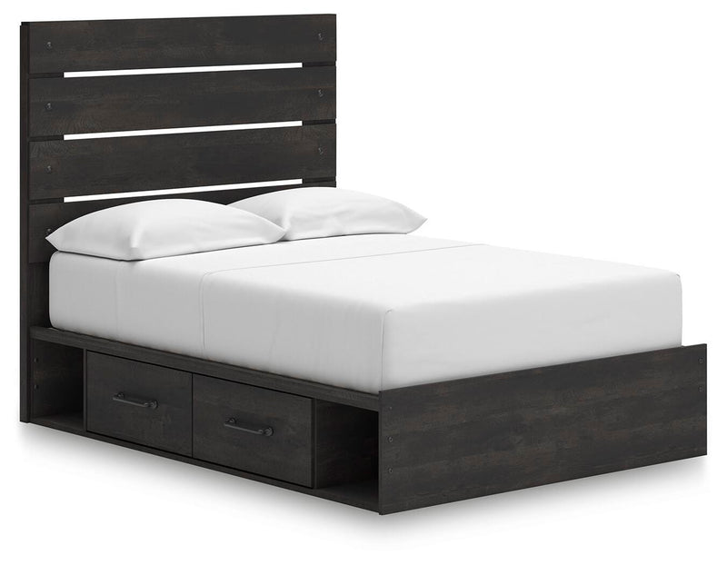 Hollivern Full Panel Storage Bed and Dresser in Dark Gray - PKG021636