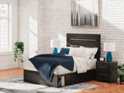Hollivern Full Panel Storage Bed and Dresser in Dark Gray - PKG021636