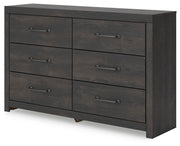 Hollivern Full Panel Storage Bed and Dresser in Dark Gray - PKG021636