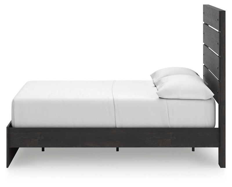 Hollivern Full Panel Storage Bed, Dresser and Mirror in Dark Gray - PKG021630