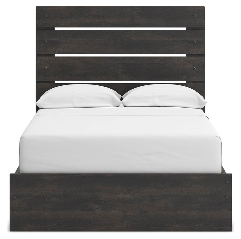 Hollivern Full Panel Storage Bed, Dresser and Mirror in Dark Gray - PKG021630