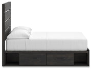 Hollivern Full Panel Storage Bed, Dresser, Mirror and Chest in Dark Gray - PKG021634