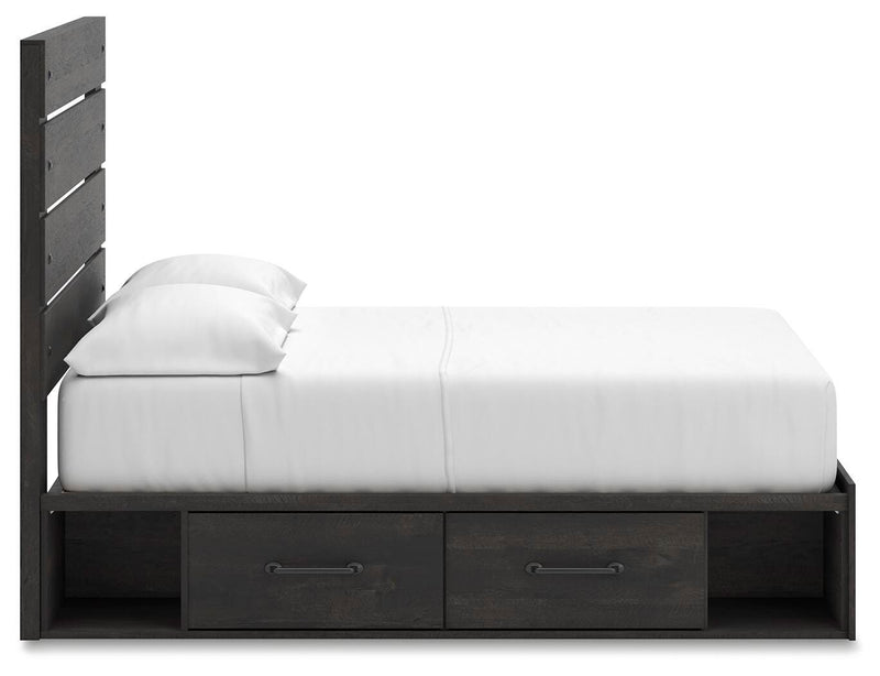 Hollivern Full Panel Storage Bed, Dresser, Mirror and Chest in Dark Gray - PKG021634