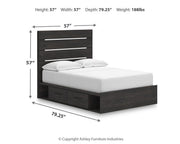 Hollivern Full Panel Storage Bed, Dresser, Mirror and Chest in Dark Gray - PKG021634
