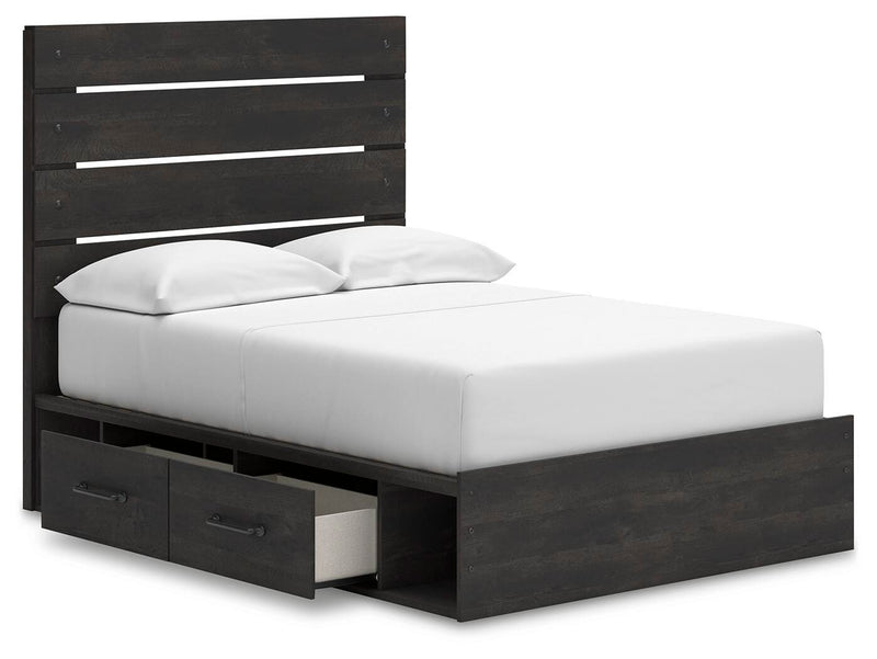 Hollivern Full Panel Storage Bed, Dresser, Mirror, Chest and Nightstand in Dark Gray - PKG021635