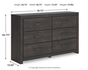 Hollivern King Panel Bed, Dresser and Nightstand in Dark Gray - PKG021621