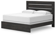 Hollivern King Panel Bed, Dresser, Mirror and Chest in Dark Gray - PKG021618