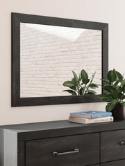 Hollivern King Panel Bed, Dresser, Mirror, Chest and Nightstand in Dark Gray - PKG021619