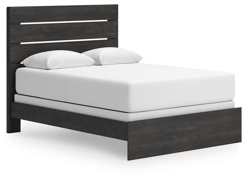 Hollivern Queen Panel Bed, Dresser and Nightstand in Dark Gray - PKG021613