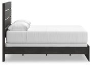 Hollivern Queen Panel Bed, Dresser, Mirror and 2 Nightstands in Dark Gray - PKG021607