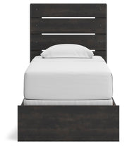 Hollivern Twin Panel Bed and Dresser in Dark Gray - PKG021593