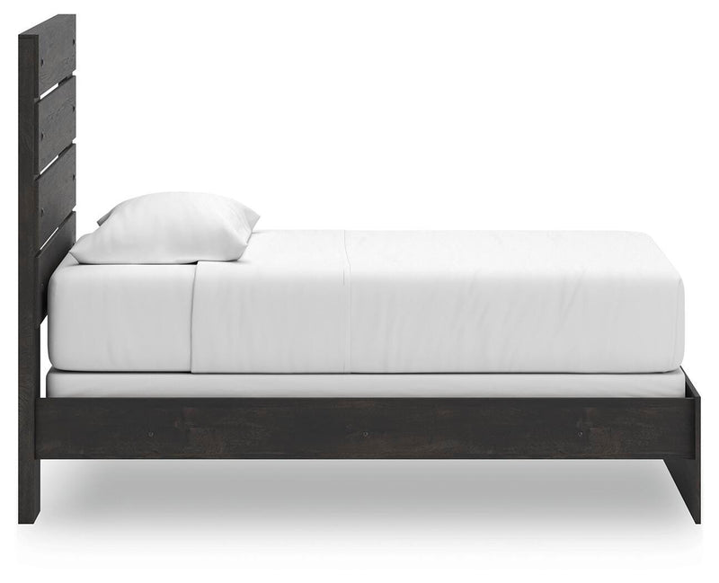Hollivern Twin Panel Bed and Dresser in Dark Gray - PKG021593