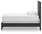 Hollivern Twin Panel Bed and Dresser in Dark Gray - PKG021593