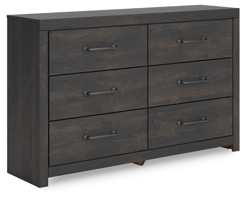 Hollivern Twin Panel Bed, Dresser and Nightstand in Dark Gray - PKG021594