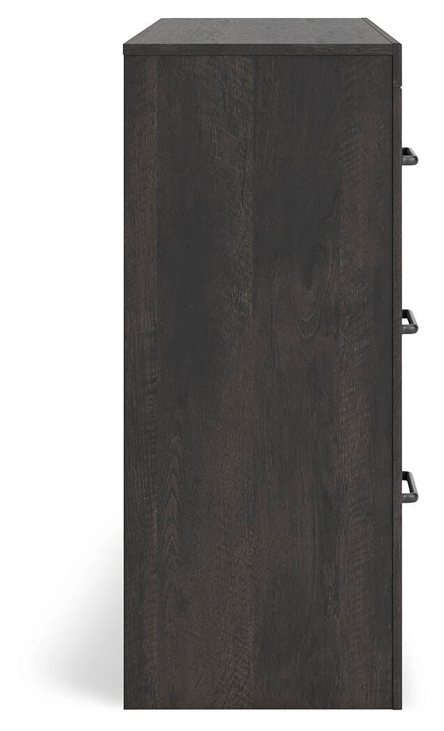 Hollivern Twin Panel Bed, Dresser and Nightstand in Dark Gray - PKG021594
