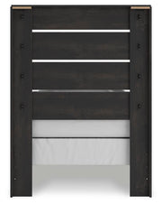 Hollivern Twin Panel Bed, Dresser, Mirror, Chest and Nightstand in Dark Gray - PKG021592