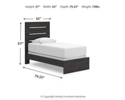 Hollivern Twin Panel Bed, Dresser, Mirror, Chest and Nightstand in Dark Gray - PKG021592