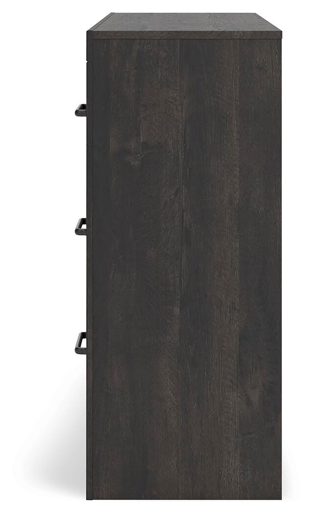 Hollivern Twin Panel Bed with Storage and Dresser in Dark Gray - PKG021644