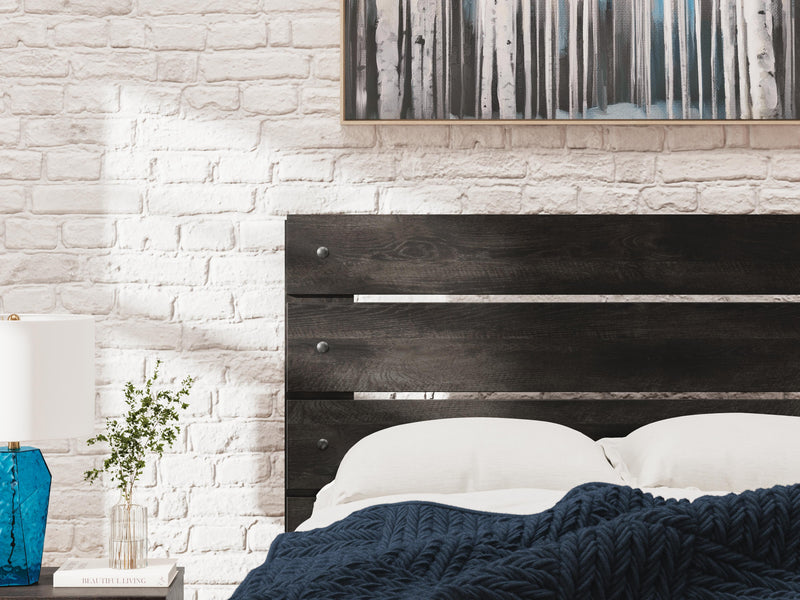 Hollivern Twin Panel Bed with Storage, Dresser and Mirror in Dark Gray - PKG021638