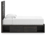 Hollivern Twin Panel Bed with Storage, Dresser and Nightstand in Dark Gray - PKG021645