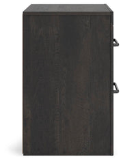 Hollivern Twin Panel Bed with Storage, Dresser and Nightstand in Dark Gray - PKG021645