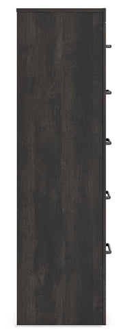Hollivern Twin Panel Storage Bed, Dresser, Mirror, Chest and 2 Nightstands in Dark Gray - PKG021624