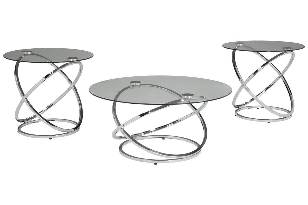 Hollynyx Chrome Finish Table (Set of 3) - Gate FurnitureOccasional Table Set