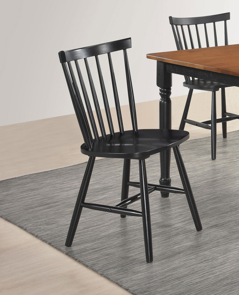 Hollyoak Windsor Wood Dining Side Chair Black (Set of 2) - 183042