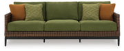 Horizon Hall Brown Outdoor Sofa, 2 Lounge Chairs, Ottoman and Coffee Table - P572P3
