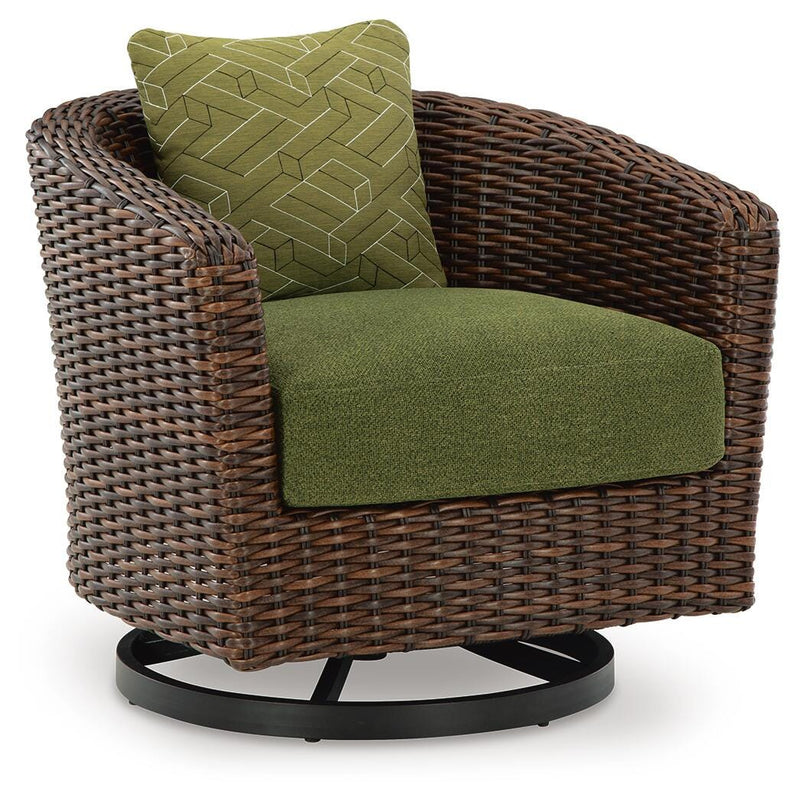 Horizon Hall Brown Outdoor Sofa, 2 Lounge Chairs, Ottoman and Coffee Table - P572P3