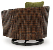 Horizon Hall Outdoor Sofa and 2 Chairs with Coffee Table in Brown/Green from Ashley - Lara Furniture