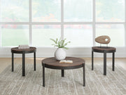 Horizon Hills Brown/Black Table (Set of 3) - T186-13