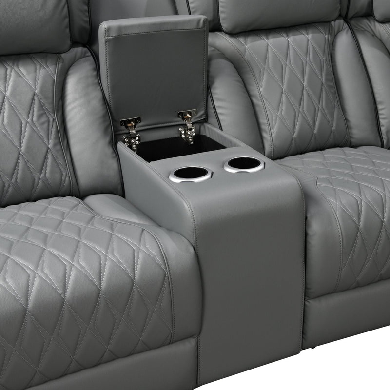Houston Gray 3-pc Sectional - HOUSTON-GY-3-PC-SEC