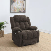Houston Upholstered Power Lift Recliner Chair Dark Brown - 603233P