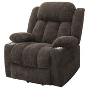 Houston Upholstered Power Lift Recliner Chair Dark Brown - 603233P