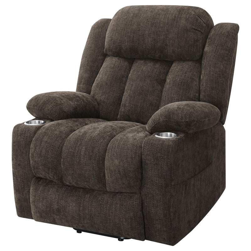 Houston Upholstered Power Lift Recliner Chair Dark Brown - 603233P