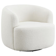 Hudson Faux Sheepskin Upholstered Swivel Chair Natural - 905726