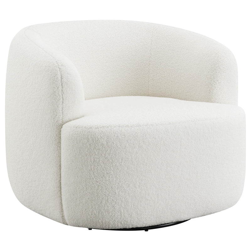 Hudson Faux Sheepskin Upholstered Swivel Chair Natural - 905726