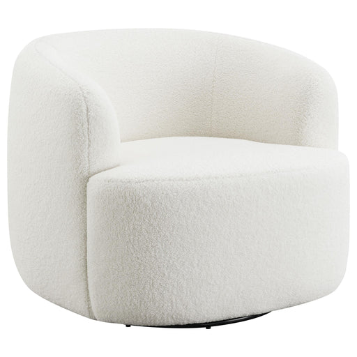 Hudson Faux Sheepskin Upholstered Swivel Chair Natural - 905726