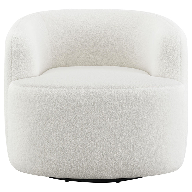Hudson Faux Sheepskin Upholstered Swivel Chair Natural - 905726