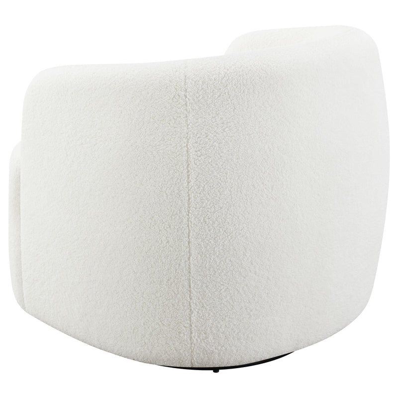 Hudson Faux Sheepskin Upholstered Swivel Chair Natural - 905726